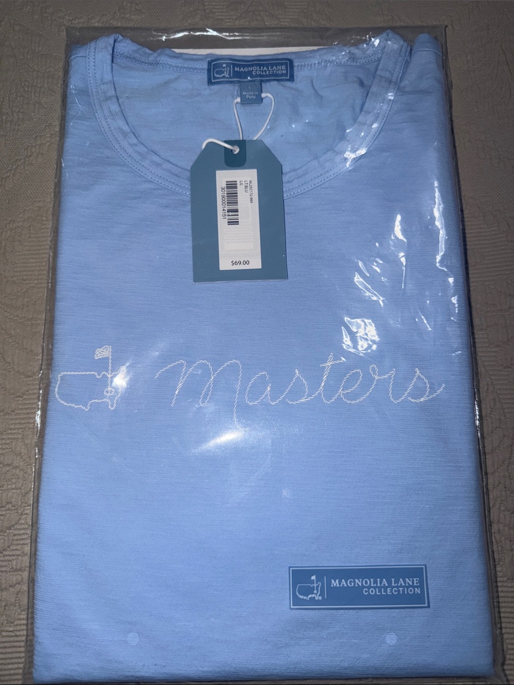 Magnolia Lane Collection Light Blue 'Masters' Women’s T-Shirt size Large